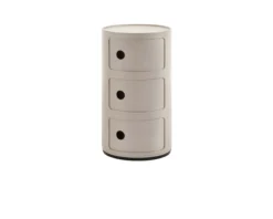 Cassettiera componibile bio a tre elementi colore panna Kartell