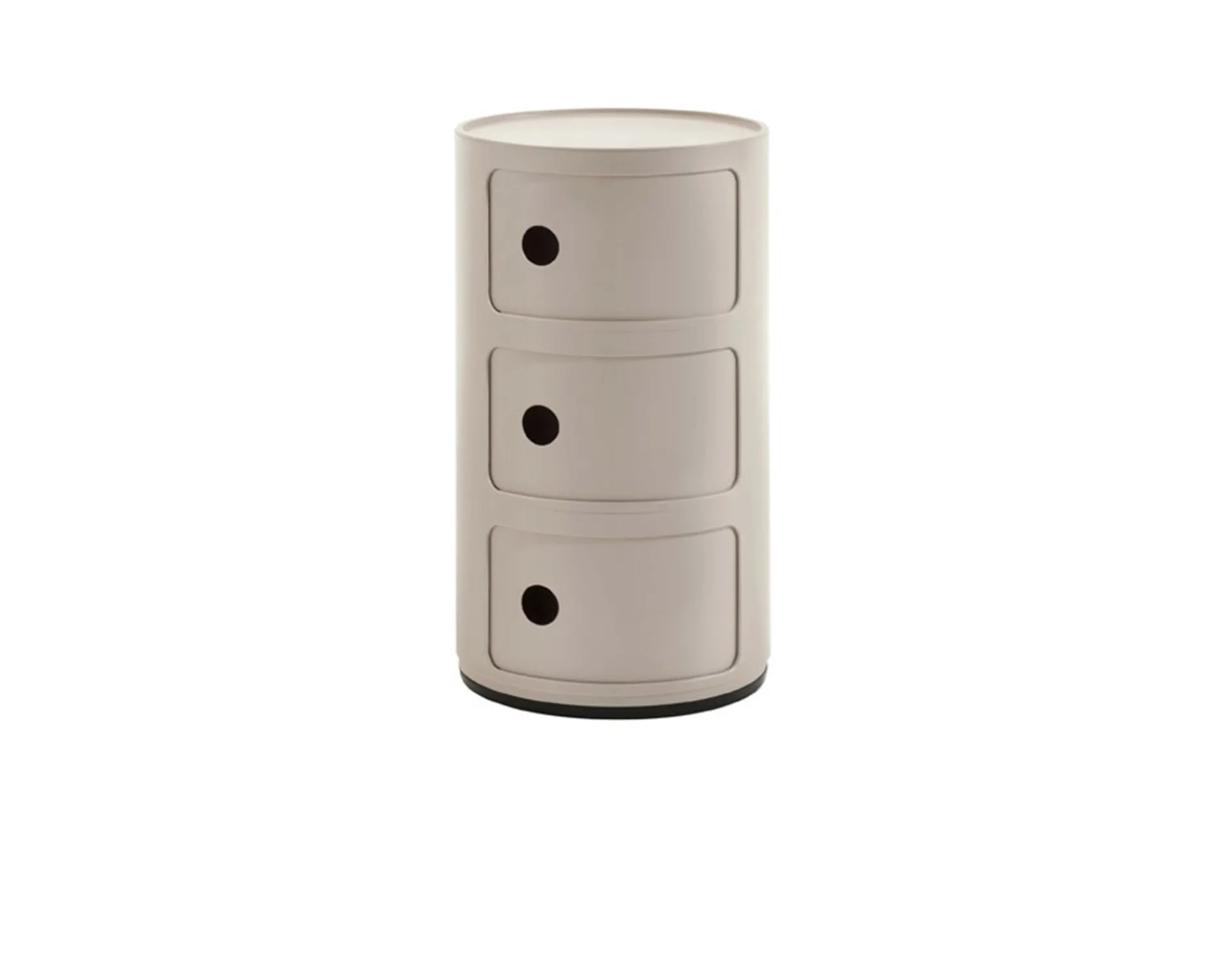 Cassettiera componibile bio a tre elementi colore panna Kartell