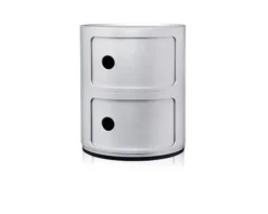 Cassettiera componibile recycled a due elementi colore silver Kartell