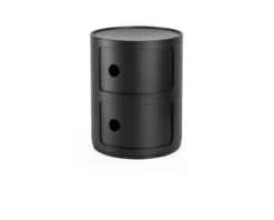 Cassettiera componibile recycled a due elementi colore nero Kartell