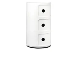 Cassettiera componibile recycled a tre elementi colore bianco Kartell