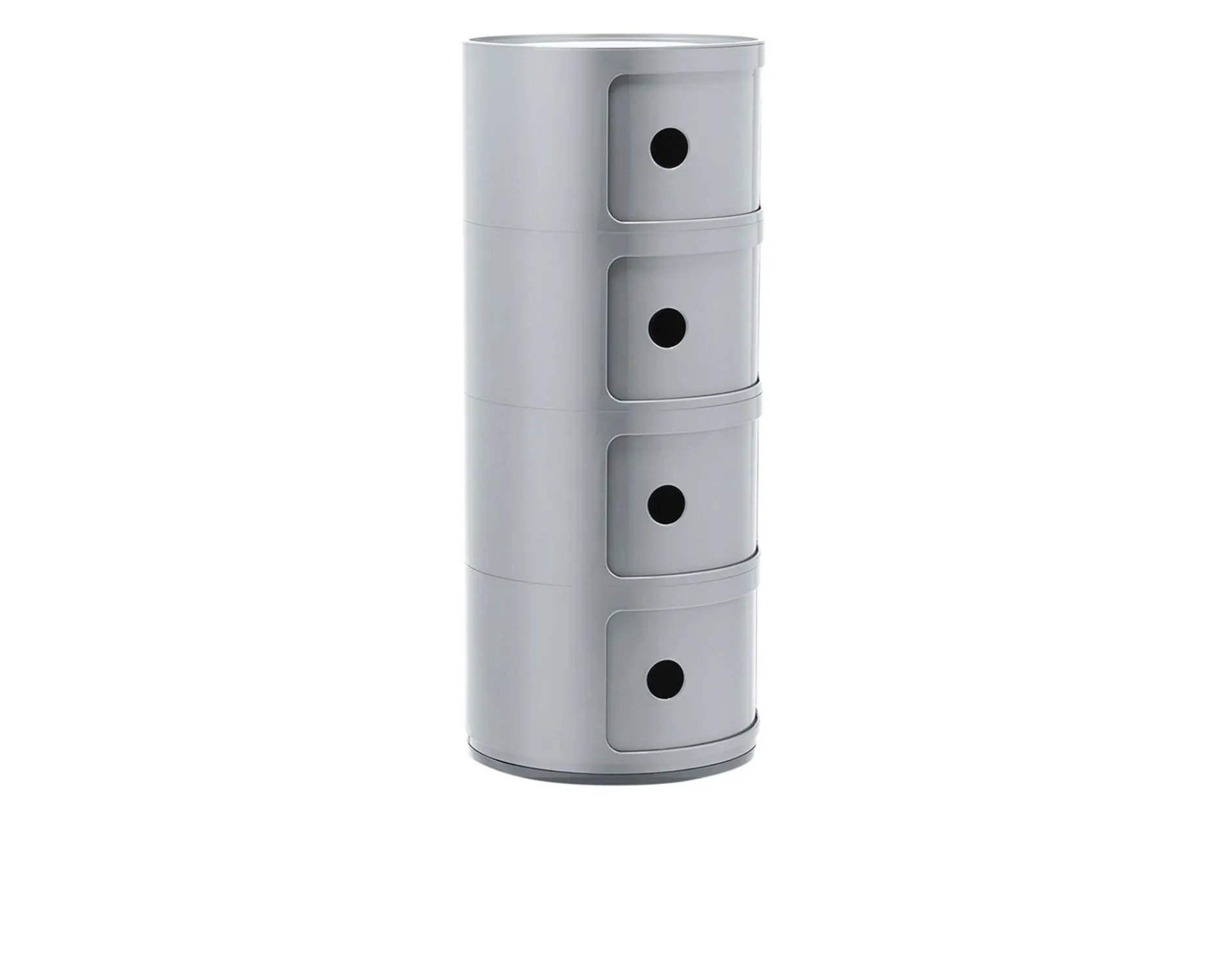 Cassettiera componibile recycled a quattro elementi colore silver Kartell