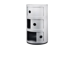 Cassettiera componibile recycled a tre elementi colore silver Kartell