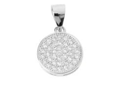 Ciondolo bottone argento con zirconi Selezione zanolli