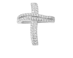 Ciondolo croce argento con zirconi Selezione zanolli