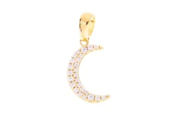 Ciondolo luna oro 750‰ giallo con zirconi Selezione zanolli