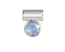 Ciondolo seimia argento con cubic zirconia azzurro Nomination