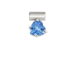 Ciondolo seimia argento cuore con zircone blu Nomination