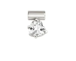 Ciondolo seimia argento cuore con zircone bianco Nomination