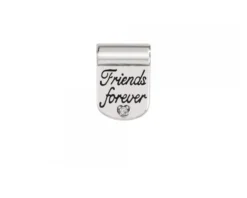 Ciondolo seimia argento friend forever con zirconi Nomination