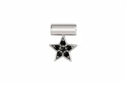 Ciondolo seimia argento stella nera e pietre Nomination