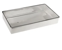 Ciotola rettangolare battuta silver plated Selezione zanolli
