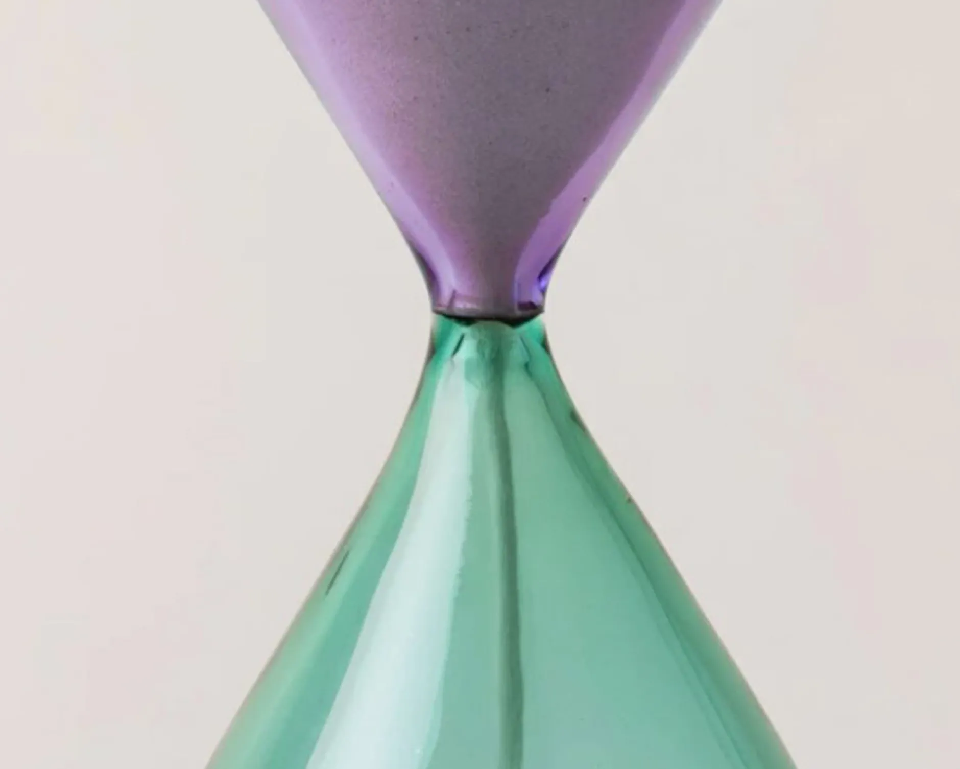 Clessidra vetro di murano lilla menta Venini