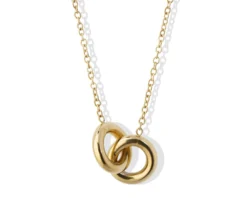 Collana acciaio dorato cerchi intrecciati Liu jo