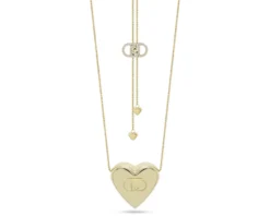 Collana acciaio dorato cuore con logo Liu jo