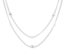 Collana acciaio dorato logo e zirconi Liu jo