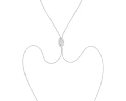 Collana acciaio logo saliscendi con zirconi Liu jo