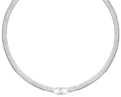 Collana acciaio piatta logo centrale Liu jo