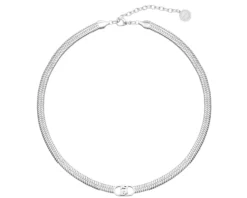 Collana acciaio piatta logo centrale Liu jo