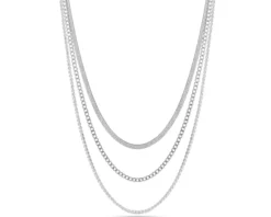 Collana acciaio tre maglie e zirconi Liu jo