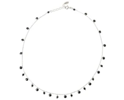 Collana argento con charms e zirconi neri Selezione zanolli