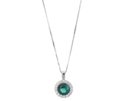 Collana argento con cubic zirconia e zirconi smeraldo Sovrani