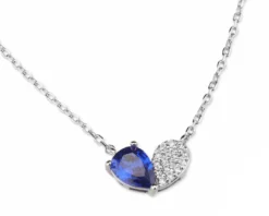 Collana argento con cubic zirconia e zircone zaffiro Sovrani