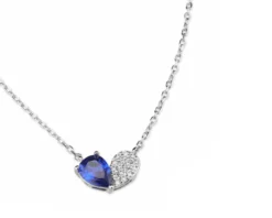 Collana argento con cubic zirconia e zircone zaffiro Sovrani