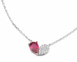 Collana argento con cubic zirconia e zircone rubino Sovrani