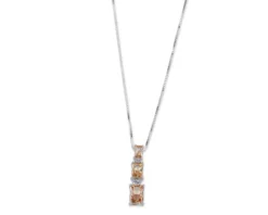 Collana argento con cubic zirconia e zirconi ambra Sovrani