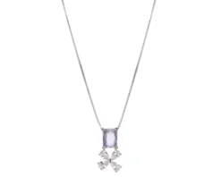 Collana argento con cubic zirconia e zircone lavanda Sovrani