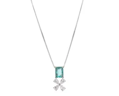 Collana argento con cubic zirconia e zircone smeraldo Sovrani