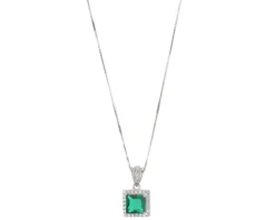 Collana argento con cubic zirconia e zirconi smeraldo Sovrani