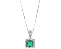 Collana argento con cubic zirconia e zirconi smeraldo Sovrani