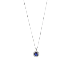 Collana argento con cubic zirconia e zirconi zaffiro Sovrani