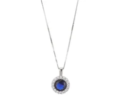 Collana argento con cubic zirconia e zirconi zaffiro Sovrani