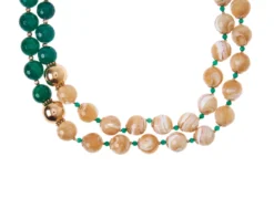 Collana argento con madreperla e agata verde Luisa della salda