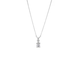 Collana argento con pendente rettangolo zircone bianco Sovrani
