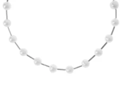 Collana argento con perle di fiume e cilindri Selezione zanolli