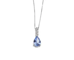 Collana argento con zirconi acquamarina e bianchi Sovrani