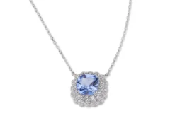Collana argento con zirconi acquamarina e bianchi Sovrani