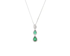 Collana argento con zirconi verdi e bianchi Sovrani