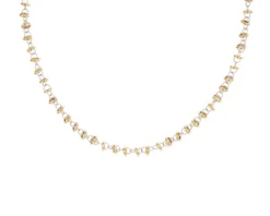 Collana argento dorato con anelli lisci e diamantati Selezione zanolli