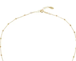 Collana argento dorato con chicco satinato e perla Selezione zanolli