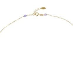 Collana argento dorato con ciuffetto di pietre viola e rosa Selezione zanolli
