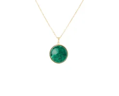 Collana argento dorato con ciondolo di malachite Selezione zanolli