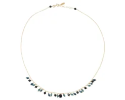 Collana argento dorato con cristalli blu ottanio Selezione zanolli