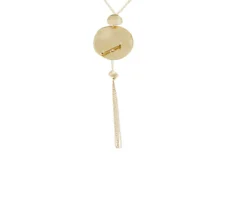 Collana argento dorato con doppio tondo e cubo Selezione zanolli