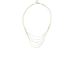 Collana argento dorato con maglia quadra e multifilo centrale Selezione zanolli