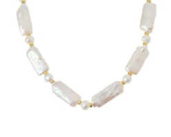 Collana argento dorato con perle alternate Selezione zanolli